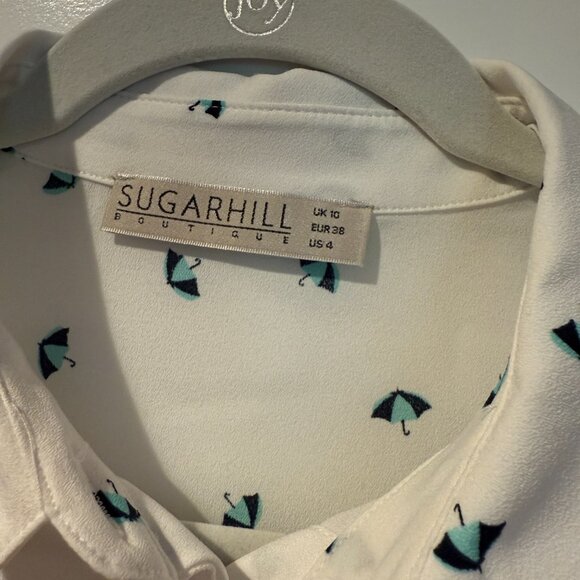 Modcloth Sugarhill Boutique Long Sleeve Umbrella Print Blouse - Picture 3 of 5